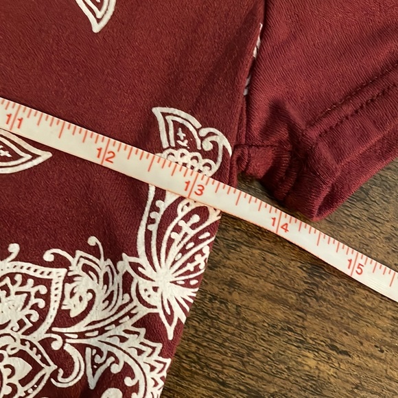 Handkerchief Style Short Sleeve Crop Top * Burgundy *‎ Papermoon * Size Small - Picture 10 of 14